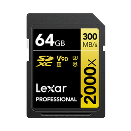 Lexar LSD2000064G-BNNNG Tarjeta SDXC Profesional 2000x 64 GB UHS-II V90 Clase 10