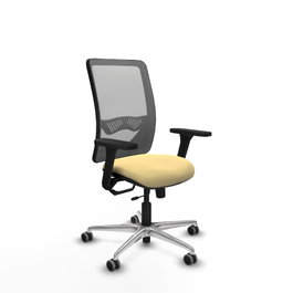 PIQUERAS Y CRESPO Silla de oficina Zulema con mecanismo Sincro/Traslack, Crema y Gris