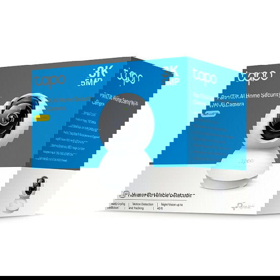 TP-Link Tapo C230 V1 Cámara de seguridad IP con forma de bombilla, WiFi, interior, 5MP, 2880x1620, visión nocturna, rotación 340°, inclinación 69°, blanco