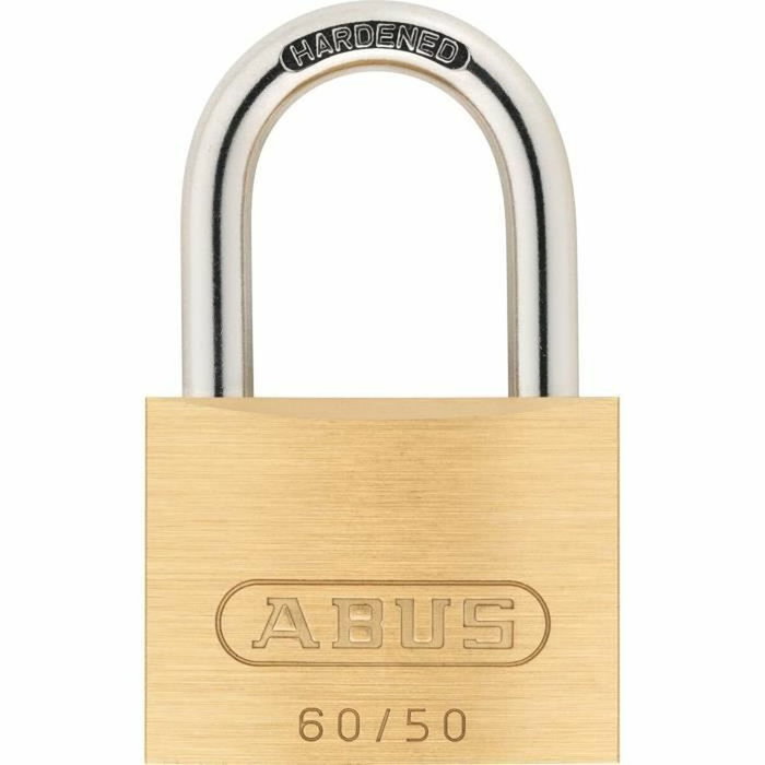 Abus Candado de latón macizo 60/50 con arco de acero cementado Abus Candado de latón macizo 60/50 con arco de acero cementado