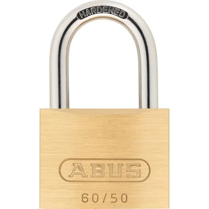 Abus Candado 60/50 Latón Macizo Arco Acero Cementado Doble Cierre 2 Llaves Abus Candado 60/50 Latón Macizo Arco Acero Cementado Doble Cierre 2 Llaves