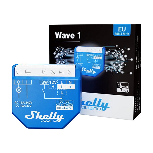Shelly Qubino Wave 1 Interruptor inteligente 16A Z-Wave Azul