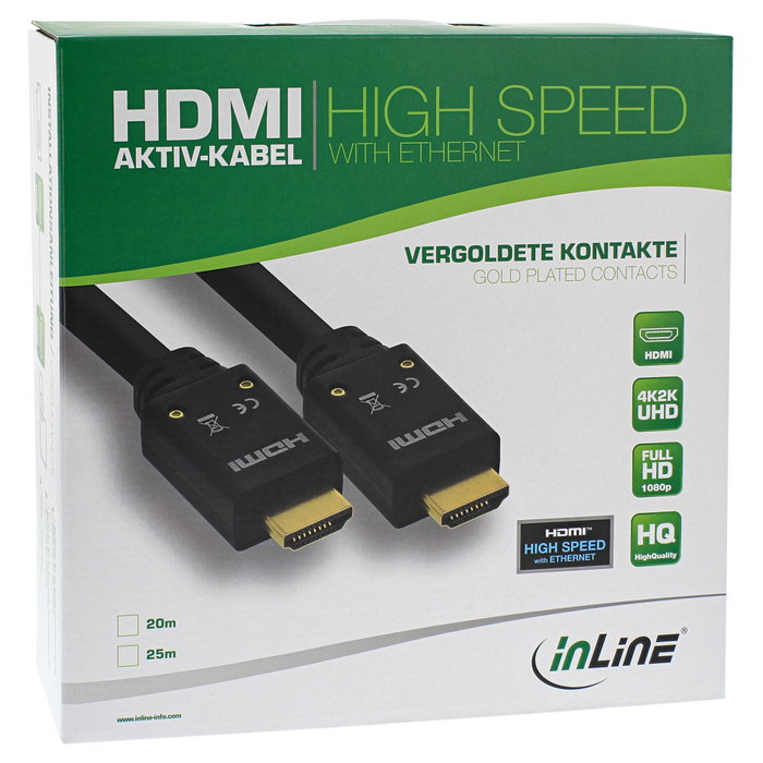 InLine Cable HDMI HighSpeed 4K2K con Ethernet y amplificador integrado, 10m, negro InLine Cable HDMI HighSpeed 4K2K con Ethernet y amplificador integrado, 10m, negro