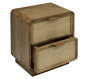 DKD Home Decor Mesita de Noche Mango y Yute con 2 Cajones