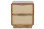 DKD Home Decor Mesita de Noche Mango y Yute con 2 Cajones