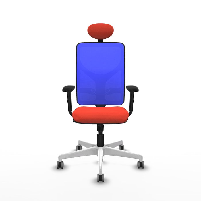 PIQUERAS Y CRESPO Silla de oficina Motilla con mecanismo Sincro, Azul y Naranja oscuro