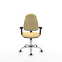 PIQUERAS Y CRESPO Silla de oficina Algarra con brazos 2D y base cromada, Crema