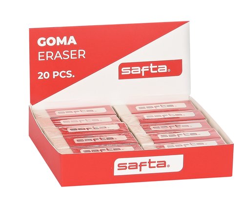 SAFTA Expositor con 20 Gomas de Borrar de PVC SAFTA Expositor con 20 Gomas de Borrar de PVC