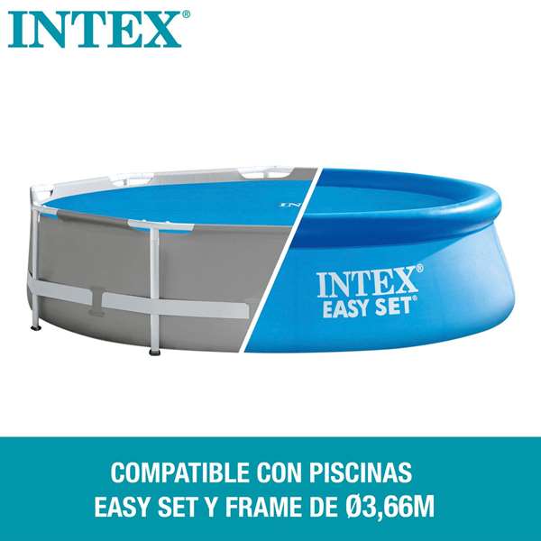 Intex Cobertor Solar para Piscina Easy Set Frame Diámetro 366 cm PVC