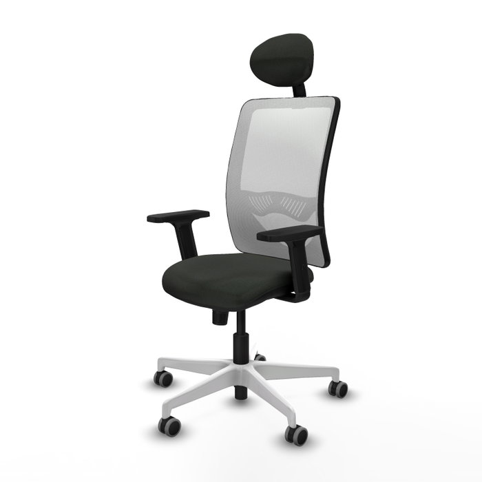 PIQUERAS Y CRESPO Silla de oficina Zulema con mecanismo Sincro, Negro y Blanco