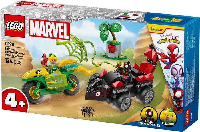 Lego - Juego de Construcción Spin Y Electro: Duelo de Vehículos Dinosaurio Spidey - +36 Meses