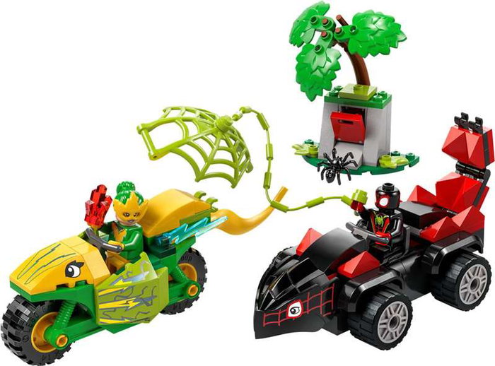 Lego - Juego de Construcción Spin Y Electro: Duelo de Vehículos Dinosaurio Spidey - +36 Meses
