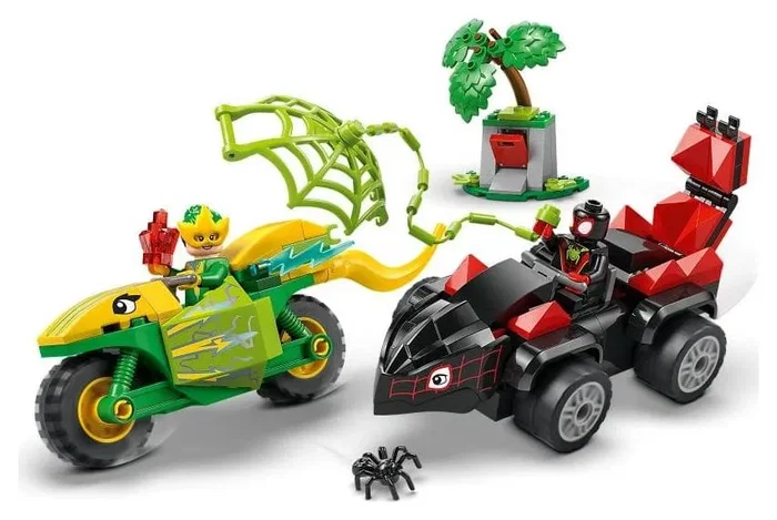 LEGO Marvel Spin y Electro: Duelo de Vehículos Dinosaurio