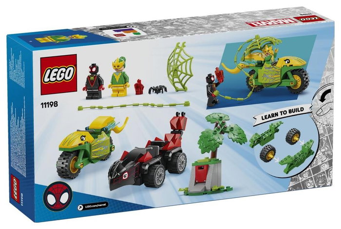 LEGO Marvel Spin y Electro: Duelo de Vehículos Dinosaurio