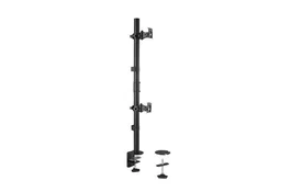 Kensington Brazo Vertical para Dos Monitores, Pinza o Atornillado, hasta 32 Pulgadas y 18 kg, 100x100 mm, Negro