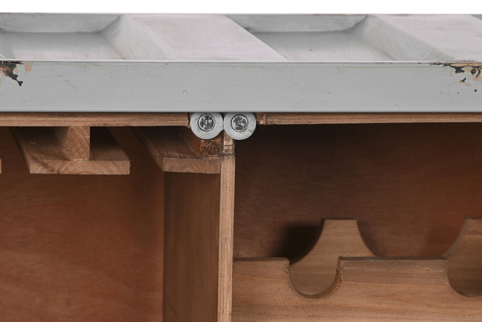 DKD Home Decor Botellero Vintage Gris Metal y MDF 41 x 64 x 77 cm