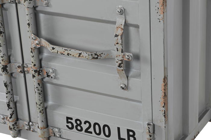 DKD Home Decor Botellero Vintage Gris Metal y MDF 41 x 64 x 77 cm