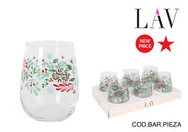 LAV Vaso Gaia Winter Bl, 475 ml, Modelo GAI365SB5017ATD, 7 x 11.5 x 7 cm (24 Unidades)