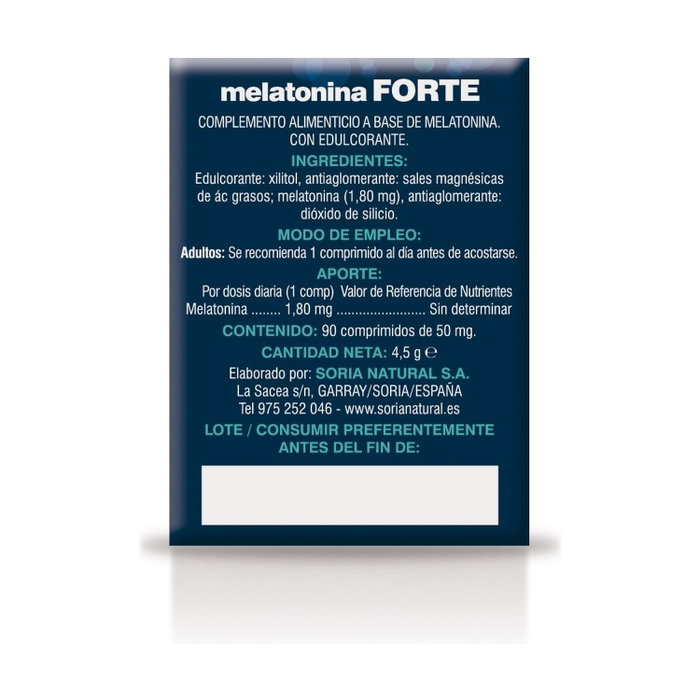 Soria Natural Melatonina Forte 90 comprimidos Soria Natural Melatonina Forte 90 comprimidos