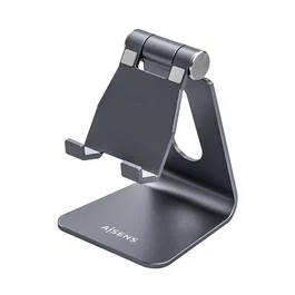 AISENS Soporte de Sobremesa Ajustable Tamaño M (1 Pivote) para Móvil y Tablet, Gris