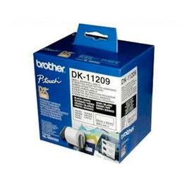 BROTHER DK11209 Rollo Etiquetas 62x29mm Negro Blanco 800 Piezas Térmica Directa