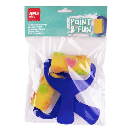 APLI Rodillo de Esponja con Mango y Formas, Bolsa de 2 APLI Rodillo de Esponja con Mango y Formas, Bolsa de 2