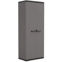 Keter KIS Più Armario Utilitario - 68 x 39 x 166 cm - 3 Estantes - Gris Antracita y Negro