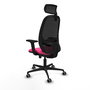 PIQUERAS Y CRESPO Silla de Oficina Cilanco Rosa y Negro con Mecanismo Sincro