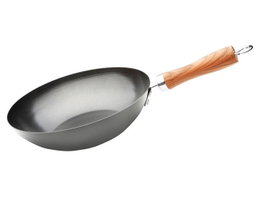 WECOOK Wok de Acero al Carbono de 28 cm Antiadherente de 2 Capas
