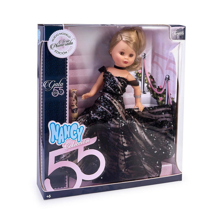 Nancy Nancy Nac53000 Edición Especial 55 Aniversario Colección Gala Muñeca con Vestido de Gala Negro y Certificado de Autenticidad Nancy Nancy Nac53000 Edición Especial 55 Aniversario Colección Gala Muñeca con Vestido de Gala Negro y Certificado de Autenticidad