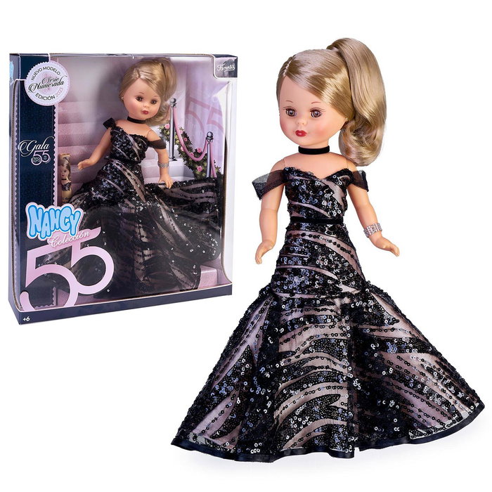 Nancy Nancy Nac53000 Edición Especial 55 Aniversario Colección Gala Muñeca con Vestido de Gala Negro y Certificado de Autenticidad Nancy Nancy Nac53000 Edición Especial 55 Aniversario Colección Gala Muñeca con Vestido de Gala Negro y Certificado de Autenticidad