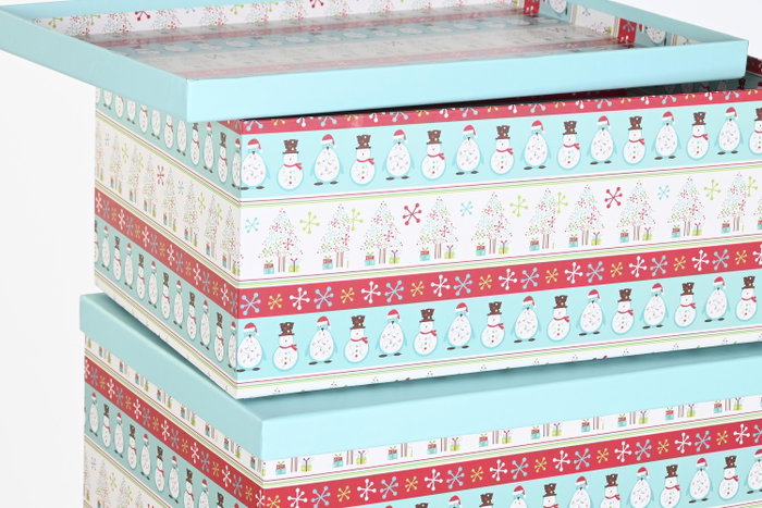 DKD Home Decor Caja Navidad Fantasia Multicolor 35 x 25 x 50 cm Set de 5 Cartón