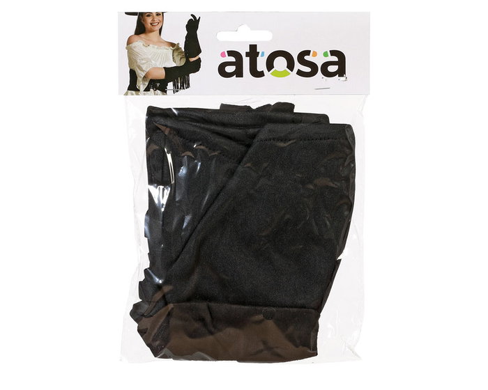 atosa Guantes de Flecos Negros para Disfraz de los Años 20 o Cabaret