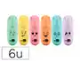 Liderpapel Rotulador Mini Fluorescente Pastel Punta Biselada Estuche 6 Unidades Colores Surtidos Trazo 1-4 mm