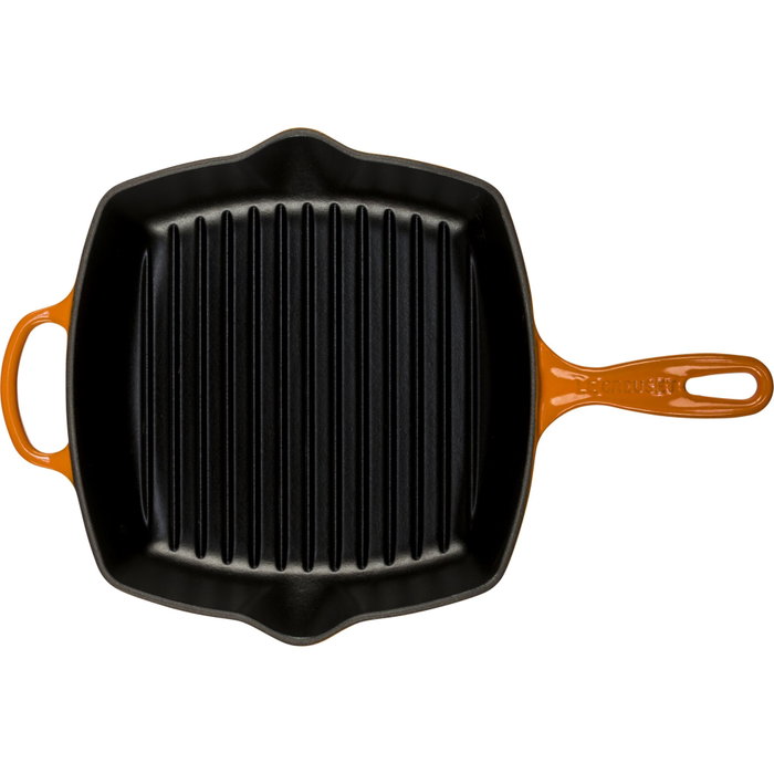Le Creuset Sartén de Parrilla Cuadrada de Hierro Fundido 26 cm Rojo Horno
