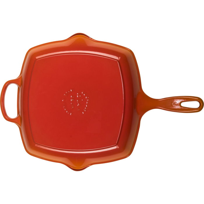 Le Creuset Sartén de Parrilla Cuadrada de Hierro Fundido 26 cm Rojo Horno