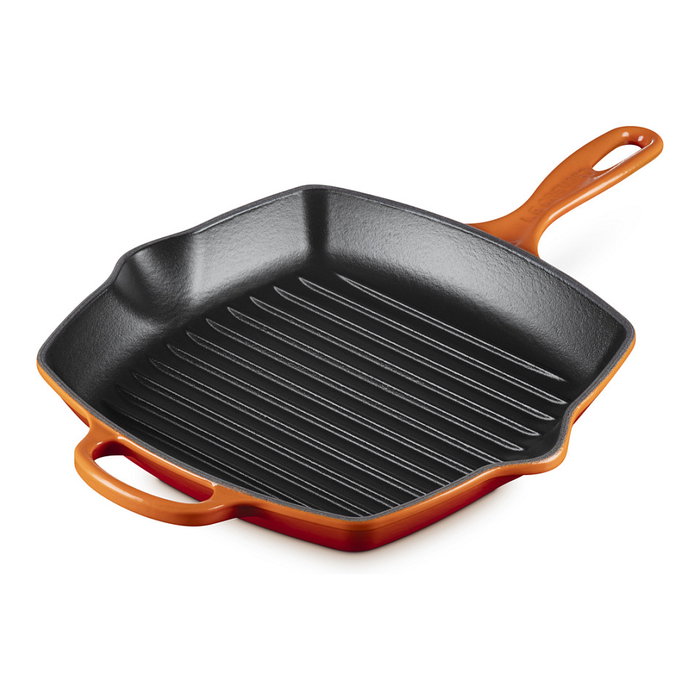 Le Creuset Sartén de Parrilla Cuadrada de Hierro Fundido 26 cm Rojo Horno
