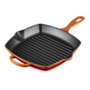 Le Creuset Sartén de Parrilla Cuadrada de Hierro Fundido 26 cm Rojo Horno