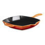 Le Creuset Sartén de Parrilla Cuadrada de Hierro Fundido 26 cm Rojo Horno