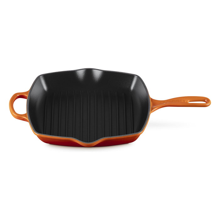Le Creuset Sartén de Parrilla Cuadrada de Hierro Fundido 26 cm Rojo Horno