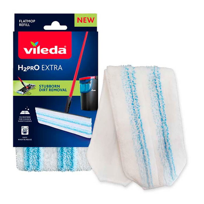 Vileda Recambio mopa H2PrO Flat Mop de microfibra Vileda Recambio mopa H2PrO Flat Mop de microfibra