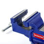 Workpro Tornillo de Banco 100 mm Azul Estructura Acero Mordazas Endurecidas