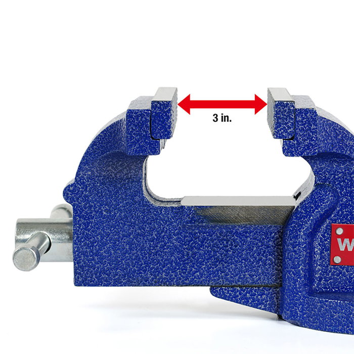 Workpro Tornillo de banco de base fija, 100 mm, azul Workpro Tornillo de banco de base fija, 100 mm, azul