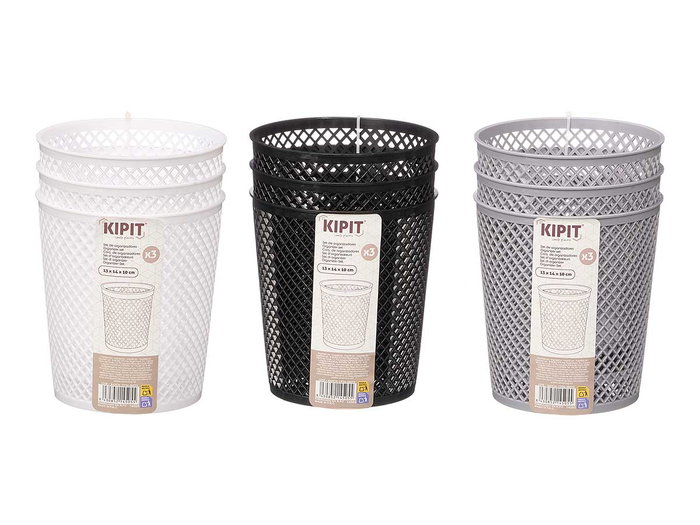KIPIT Set de 3 Organizadores Redondos Surtido de Colores