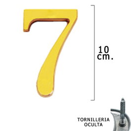 WOLFPACK LINEA PROFESIONAL Número de Latón 7 de 10 cm con Tornillería Oculta