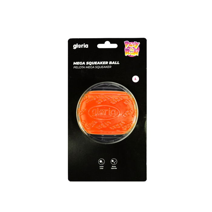 Play And Run Pelota Mega Squeaker L 8.89 cm Naranja-Gris para Perros Play And Run Pelota Mega Squeaker L 8.89 cm Naranja-Gris para Perros