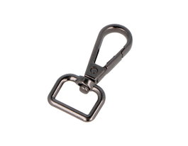 Innspiro Mosquetón con Anilla Rectangular de Zamak Níquel Negro 17 mm (5 unidades)