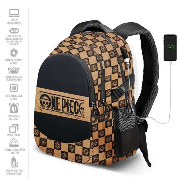 Karactermania Mochila One Piece Run. Plus Fan Chess 44x34x21 cm, Gran Capacidad, 3 Compartimentos, Puerto USB, Ripstop Karactermania Mochila One Piece Run. Plus Fan Chess 44x34x21 cm, Gran Capacidad, 3 Compartimentos, Puerto USB, Ripstop
