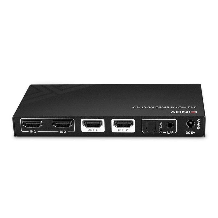 Lindy 2x2 HDMI 8K60 Matrix con soporte HDR y audio TosLink Lindy 2x2 HDMI 8K60 Matrix con soporte HDR y audio TosLink