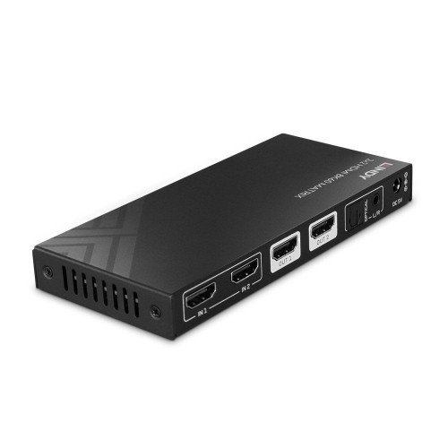 Lindy 38313 Matriz de Conmutación AV 4K/8K HDMI 2.1, 2 Entradas 2 Salidas, 40 Gbit/s, Salida Audio Óptico y Analógico, con Mando a Distancia Lindy 38313 Matriz de Conmutación AV 4K/8K HDMI 2.1, 2 Entradas 2 Salidas, 40 Gbit/s, Salida Audio Óptico y Analógico, con Mando a Distancia